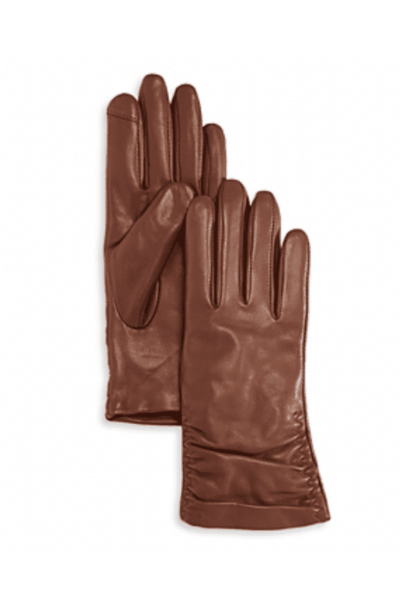 Fownes Metisse Ruched Leather Tech Gloves
