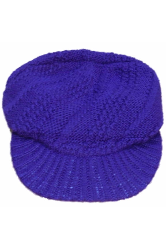 Fownes Womens Purple Knit Newboy Style Beanie Stocking Cap