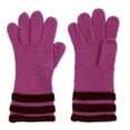 thumbnail image 1 of Fownes Womens Soft Purple Striped Knit Gloves Fuchsia Berry, 1 of 2
