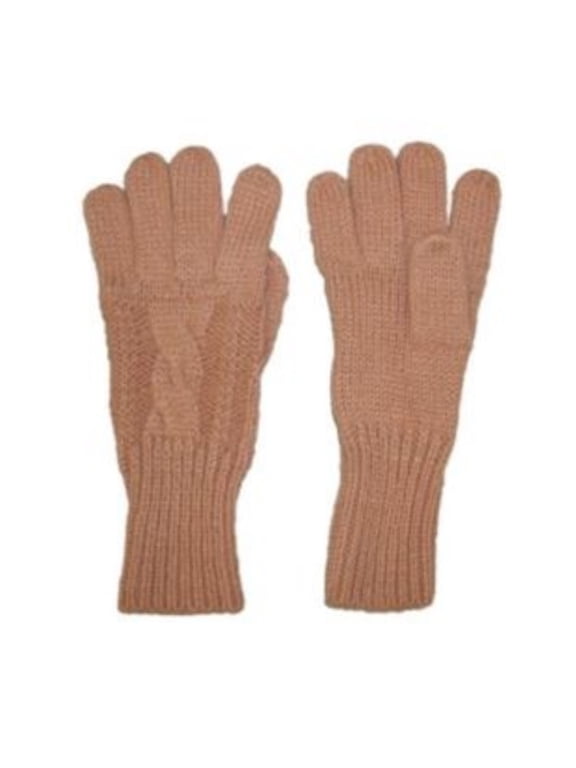 Fownes Womens Soft & Sleek Tan Cable Knit Gloves