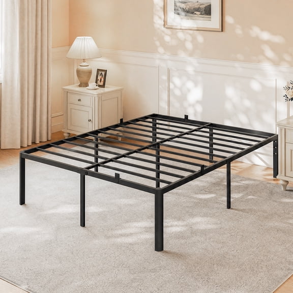Fowroa 18 inch Queen Bed Frame, Easy Assembly,Heavy Duty Metal Platform,Noise-free,No Box Spring Needed