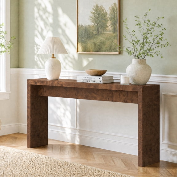 Fowroa 64" Console Table, Narrow Sofa Console Table,Entryway Table ,Behind The Couch Table for Living Room,Hallway Brown