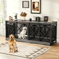 thumbnail image 1 of Fowroa 78" Woodend Dog Crate Furniture，Large kennel Heavy Duty 2-Door for Dogs with Divider, 1 of 5
