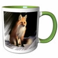 thumbnail image 1 of 3drose, Fox, 11oz Two-tone Green Mug, 1 of 6