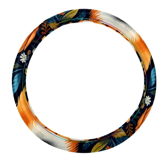 Fox 14.5 Inch Printing PVC Leather Auto Accessories Steering Wheel Cover, Car Wheel Cover, Steering Wheel Cover