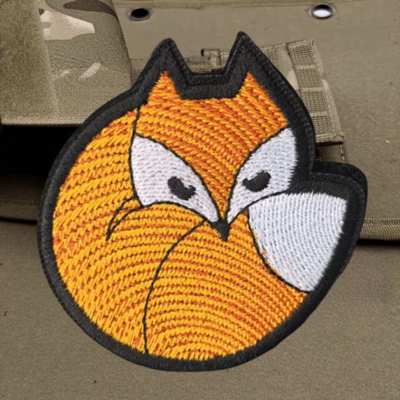 Fox 3D Embroidery Patch Tactical Vest - Hook and Loop Morale Badge for Hats, Backpacks, and Clothing