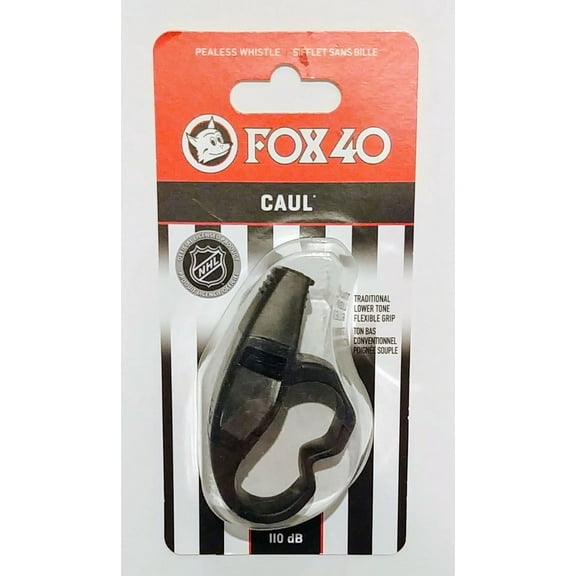 Fox 40 Caul CMG Pealess Whistle w/ Flexible Fingergrip, Black