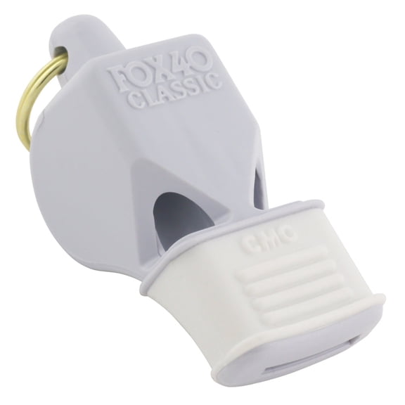 Fox 40 Classic CMG Safety 3-Chamber Pealess Whistle, White