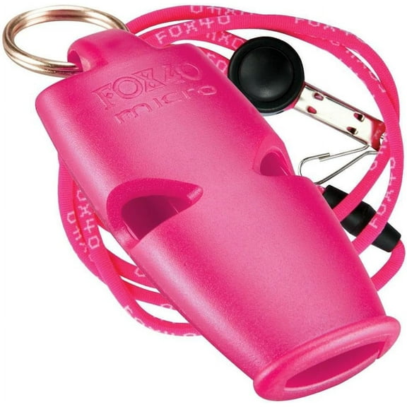 Fox 40 Micro Pealess Safety Whistle With Lanyard 110 dB Pink 9513-0408