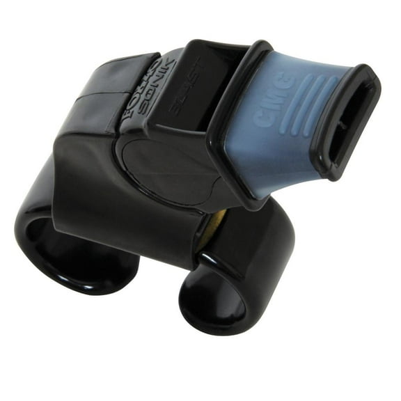 Fox 40 Sonik Blast CMG 3-Chamber Pealess Whistle w/ Fingergrip, Black