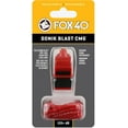 thumbnail image 1 of Fox 40 Sonik Blast CMG 3-Chamber Pealess Whistle + Lanyard, Red/Black, 1 of 2
