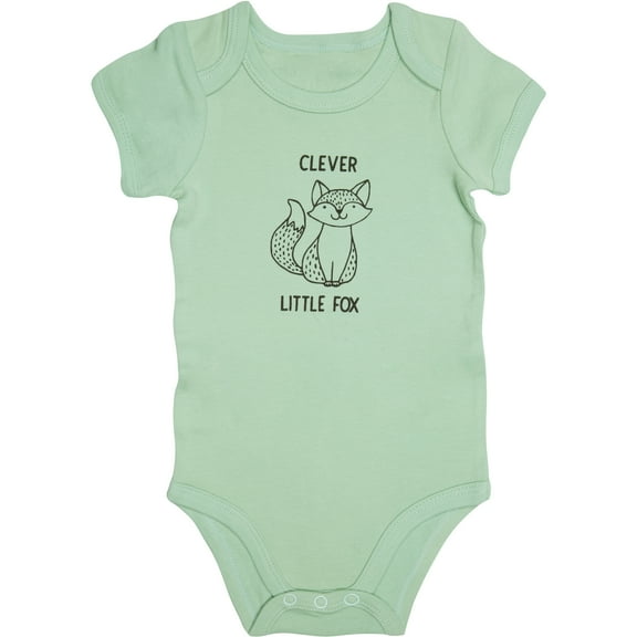 Pavilion Gift Company - Fox - 6-12 Months Green Onesie