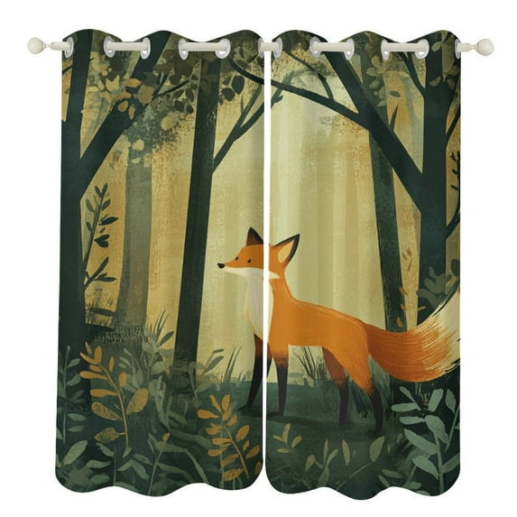Fox (9) 2 Panels 3D Printing Pattern Curtain for Bedroom Living Room Kitchen Window Decoration Home