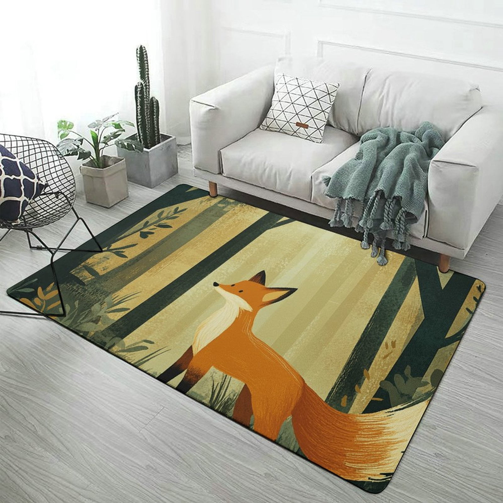 Fox (9) Area Rugs Carpet Suitable for Living Room Kitchen Bedroom ...