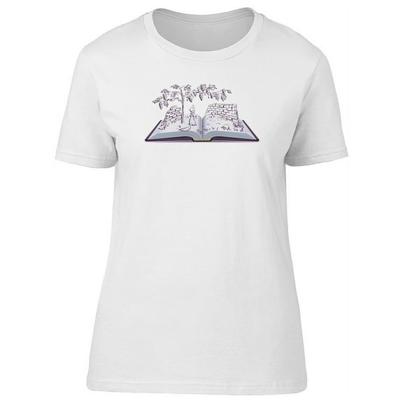 Fox And Grapes In An Open Book T-Shirt Women -Image by Shutterstock, Female Small