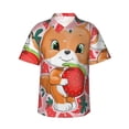thumbnail image 1 of Fox And Strawberry Hawaiian Shirts For Men, Summer Short-Sleeve Relaxed-Fit Button-Down Shirts Small, 1 of 1