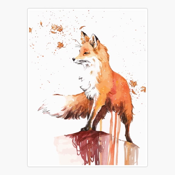 Fox Animal Art Vinyl Decal Sticker