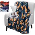 thumbnail image 1 of Fox Animal Fuzzy Flannel Navy Throw Blankets, Soft Blankets and Throws, Daughter Mom Friend Gift Fox Forest Flower Print Decorative Throw Blankets for Couch, 50"X60", 1 of 6