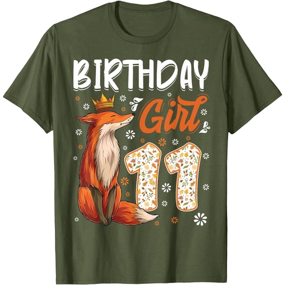 Fox Animal Lovers 11th Birthday Girl B-day 11 year old Unisex Unisex T-Shirt for Men Women Kids for Men Women Kids
