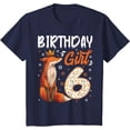 thumbnail image 1 of Fox Animal Lovers 6th Birthday Girl B-day 6 year old Unisex T-Shirt for Men Women Kids,Navy Color,Size 2T, 1 of 5