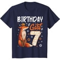 thumbnail image 1 of Fox Animal Lovers 7th Birthday Girl B-day 7 year old Unisex T-Shirt for Men Women Kids,Navy Color,Size L, 1 of 5
