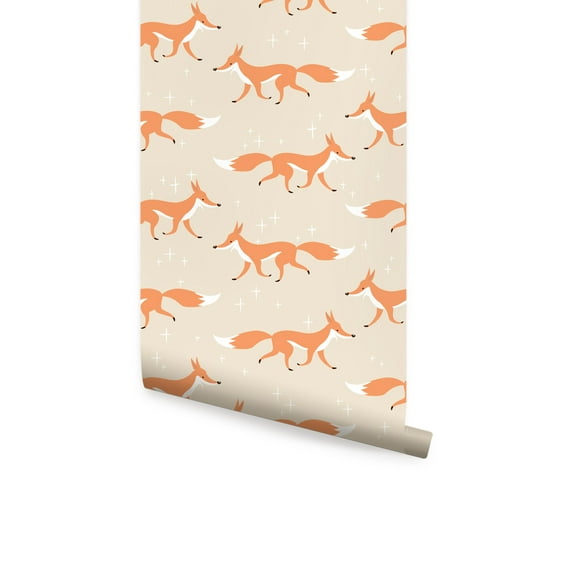 Fox Animal Peel and Stick Vinyl Wallpaper