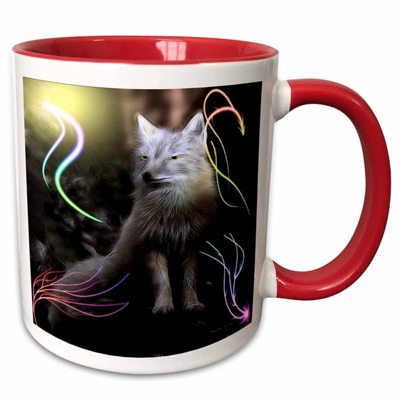 3drose, Fox B, 11oz Two-tone Red Mug