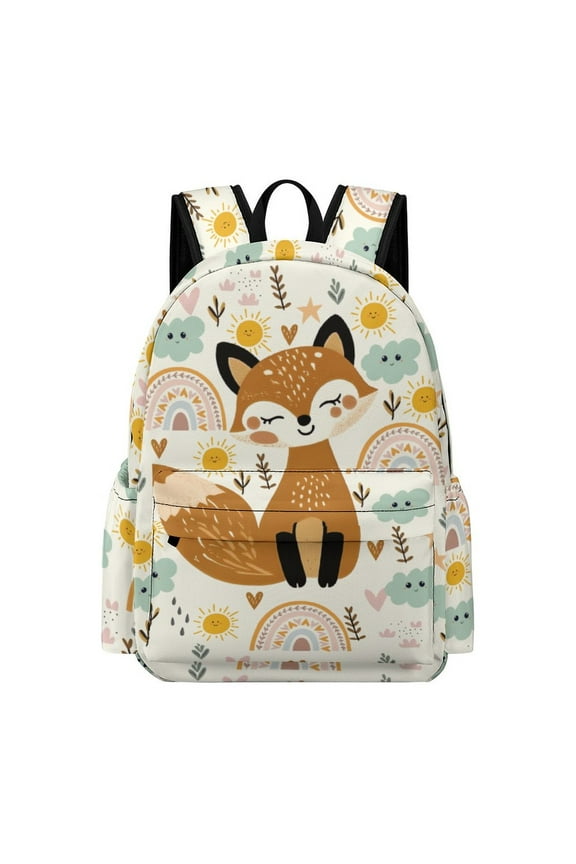 Fox Backpack 17 Inch Cartoon Fox Backpack Large Capacity Daily Commuter