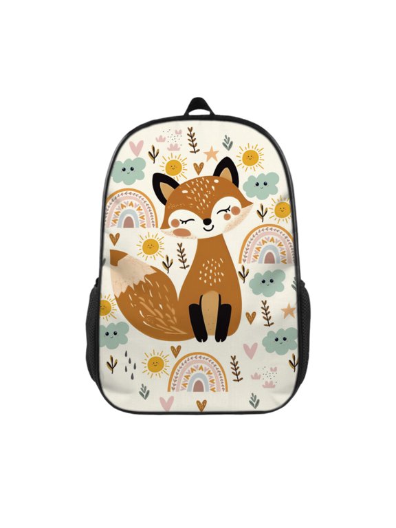 Fox Backpack 17 inch Cartoon Fox Backpack Large Capacity