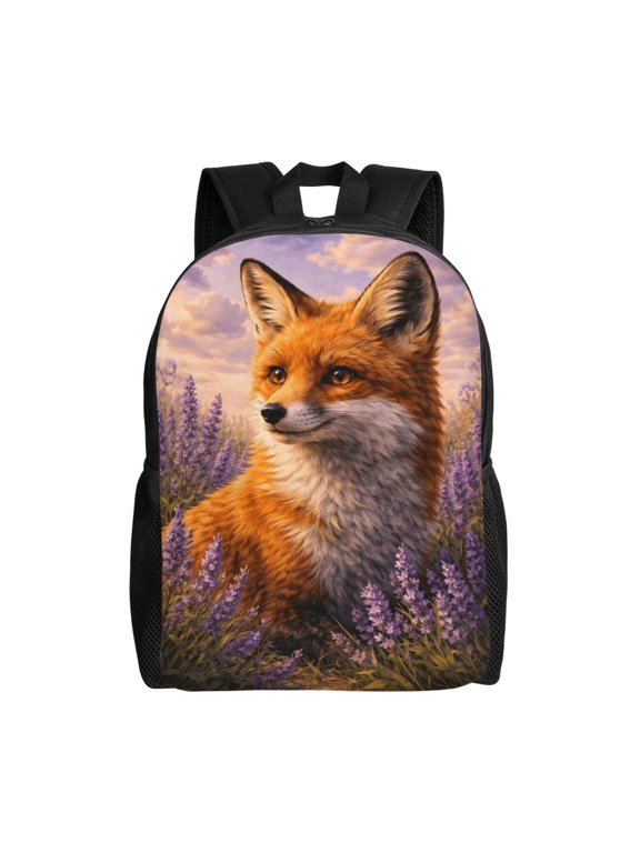 Fox Backpack Full Front Print Travel Laptop Bag for Men and Women