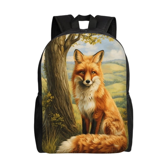 Fox Backpack Full Front Print Travel Laptop Bag for Men and Women