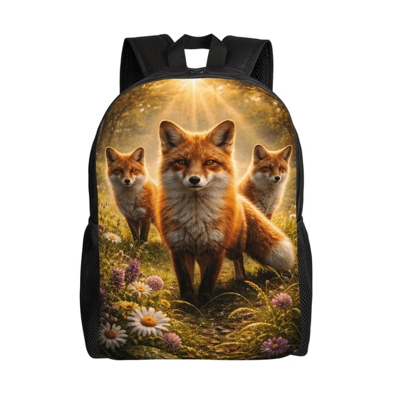 Fox Backpack Full Front Print Travel Laptop Bag for Men and Women