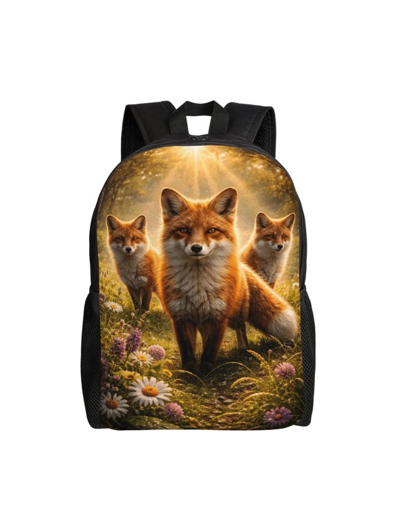Fox Backpack Full Front Print Travel Laptop Bag for Men and Women