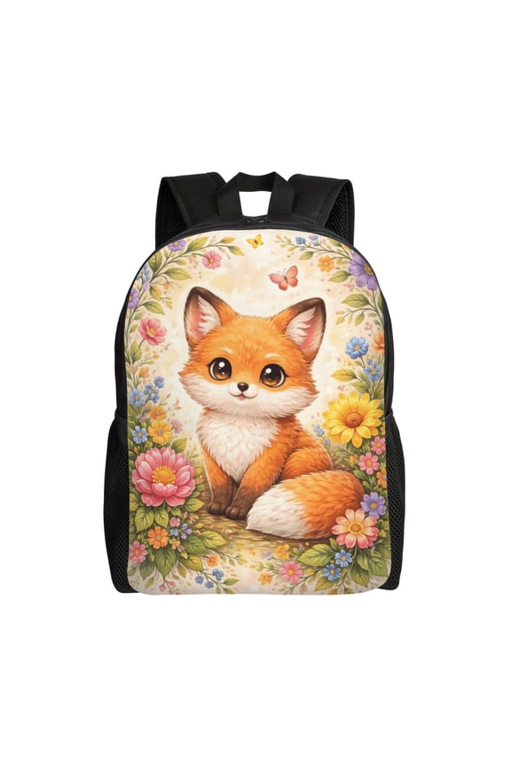 Fox Backpack Full Front Print Travel Laptop Bag for Men and Women