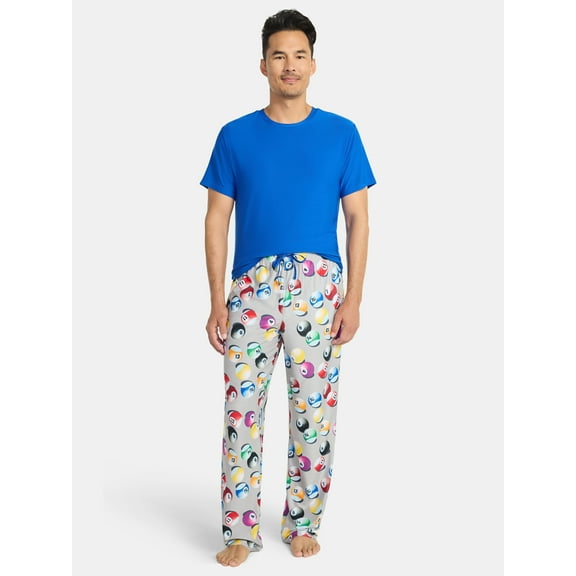 Fox Badger Men's Short Sleeve Top and Pajama Pants Sleep Set, 2-Piece, Sizes S-XXL