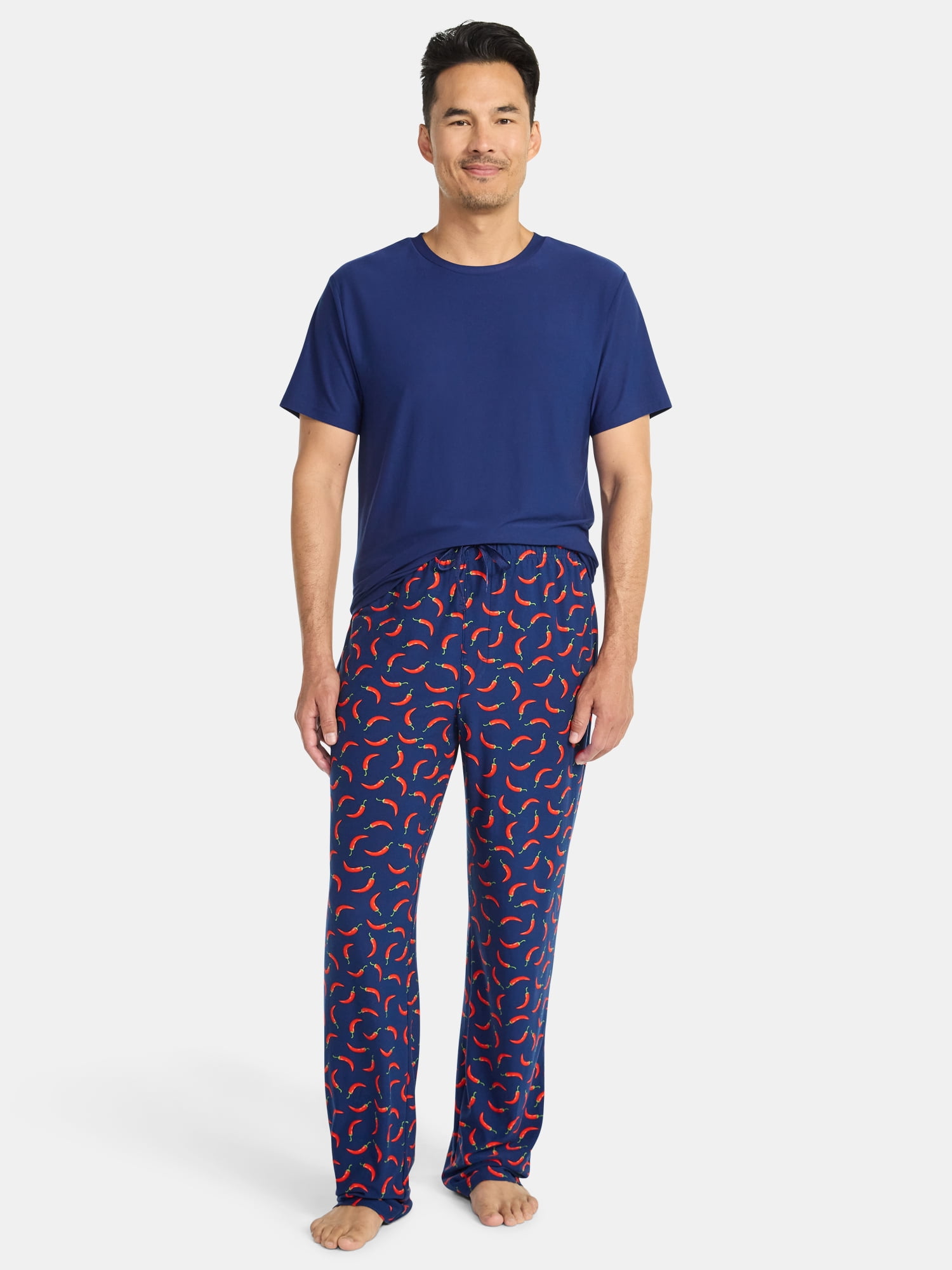 Fox + Badger Men's Short Sleeve Top and Pajama Pants Sleep Set, 2-Piece, Sizes S-XXL