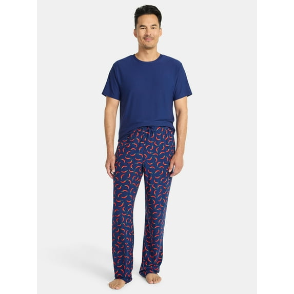 Fox + Badger Men's Short Sleeve Top and Pajama Pants Sleep Set, 2-Piece, Sizes S-XXL