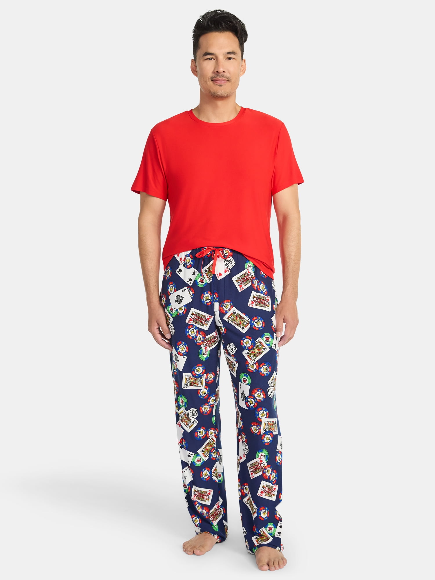 Fox + Badger Men's Short Sleeve Top and Pajama Pants Sleep Set, 2-Piece, Sizes S-XXL
