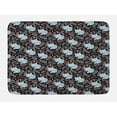 thumbnail image 1 of Fox Bath Mat, Continuous Pattern with Creative Leafy Branches and Sleeping Animal, Plush Bathroom Decor Mat with Non Slip Backing, 29.5" X 17.5", Charcoal Grey Multicolor, by Ambesonne, 1 of 2