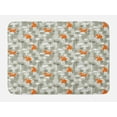 thumbnail image 1 of Fox Bath Mat, Fox in the Winter Forest Abstract Cartoon Trees and Nature Animal Pattern, Non-Slip Plush Mat Bathroom Kitchen Laundry Room Decor, 29.5 X 17.5 Inches, Pale Sage Green Orange, Ambesonne, 1 of 2
