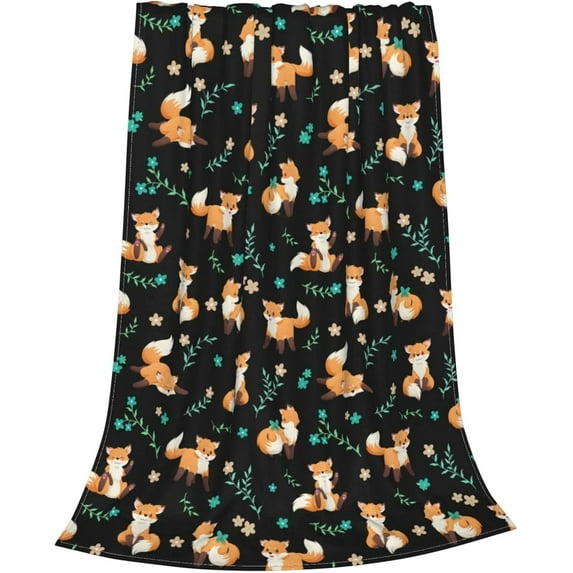 Fox Blanket,Fleece Soft Lightweight Cozy Warm Throws Blankets,Kids and Adults Birthday Gifts for Bed, Sofa, Couch, Camping 50"X40"