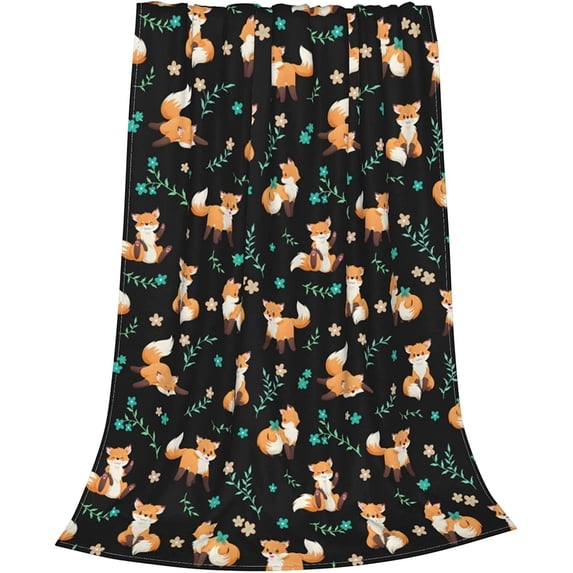 Fox Blanket,Fleece Soft Lightweight Cozy Warm Throws Blankets,Kids and Adults Birthday Gifts for Bed, Sofa, Couch, Camping 60"X50"
