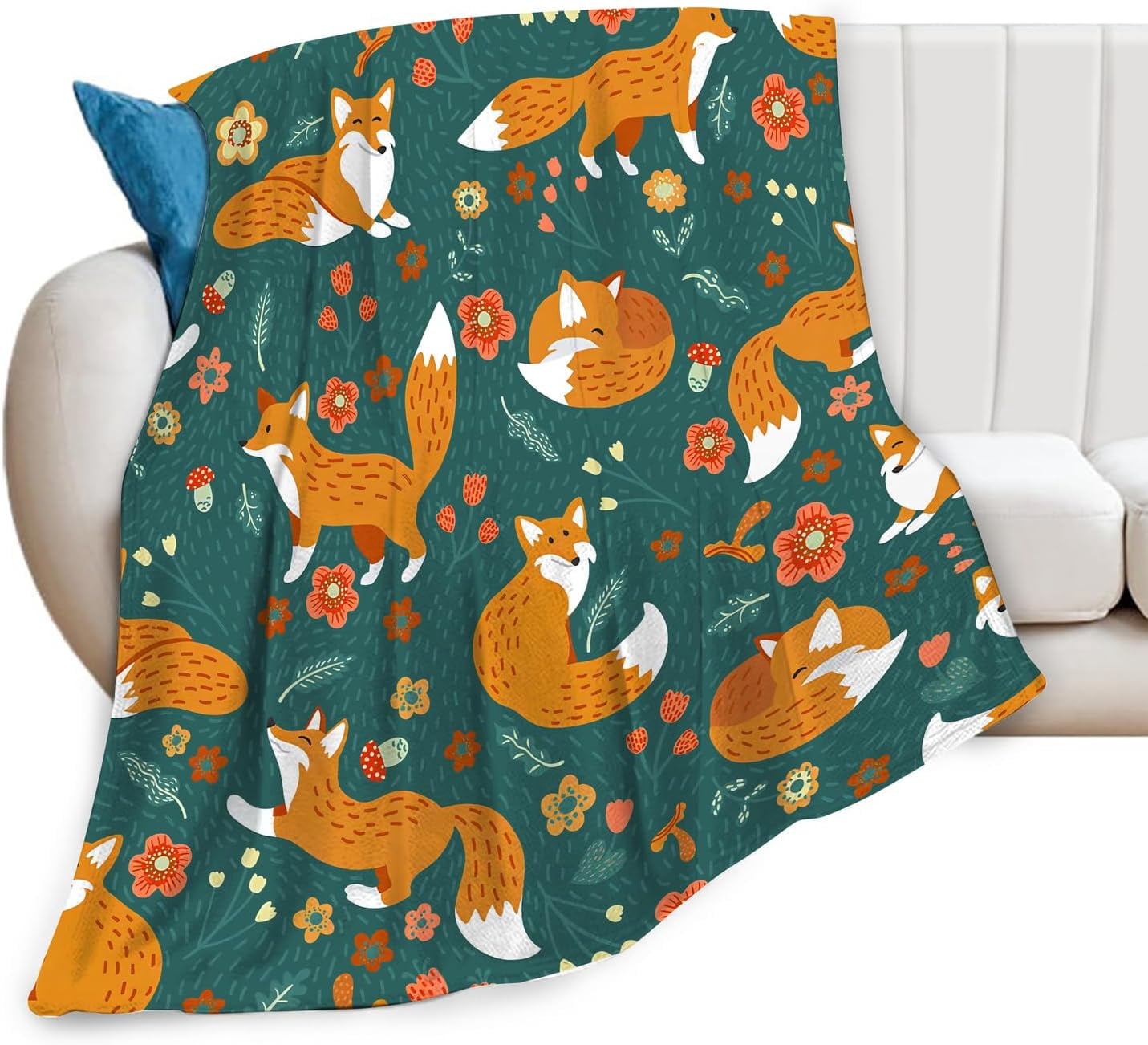Fox Blanket Fox Gifts for Girls Women Foxes Throw Blanket for Kids Adults Soft Warm Cozy Fleece Blanket for Couch Sofa \u200bBed 50"x60"