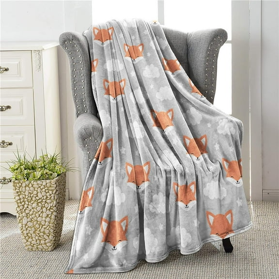 Fox Blanket for Girls Boys, Cute Fox Throw Blankets for Kids Baby Nursery Decor, Soft Plush Flannel Fleece Throw Blanket for Couch Baby Bedding 50x40 Inch