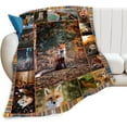 thumbnail image 1 of Fox Blanket Super Soft Warm Fluffy Flannel Maple Forest Fox Throw Blanket Cozy Fuzzy Plush Bedding Wild Animal Fox Stuff Decor Gift for Boys Girls Kids Teens Adults 50"x40", 1 of 1