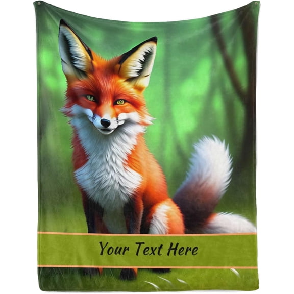 Fox Blankets and Throws, Customized Blanket with Name for Girl Women, Soft and Comfortable, 30"" x 40 Inches