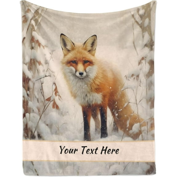 Fox Blankets and Throws, Customized Blanket with Name for Girl Women, Soft and Comfortable, 30"" x 40 Inches