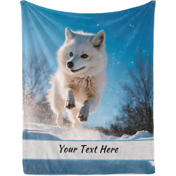 Fox Blankets and Throws, Customized Blanket with Name for Girl Women, Soft and Comfortable, 30"" x 40 Inches