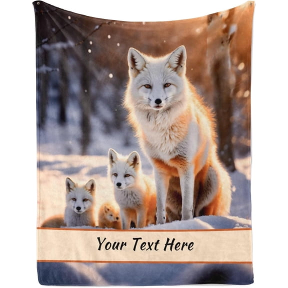 Fox Blankets and Throws, Customized Blanket with Name for Girl Women, Soft and Comfortable, 30"" x 40 Inches