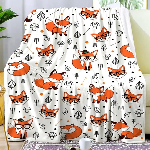 Fox Blankets for Girls Plush Foxes Blanket Throw Stuff Bedding Fox Gifts for Girls Kids Animal Lovers Boys Women Adults Birthday Party Decorations